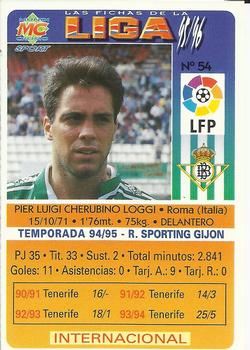 1995-96 Mundicromo Sport Las Fichas de La Liga #54 Pier Back