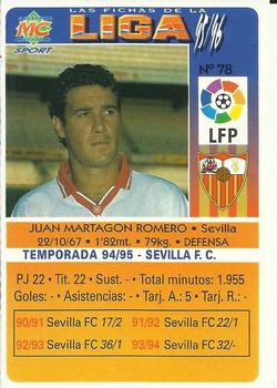 1995-96 Mundicromo Sport Las Fichas de La Liga #78 Martagon Back
