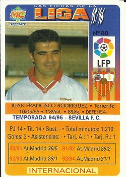 1995-96 Mundicromo Sport Las Fichas de La Liga #80 Juanito Back