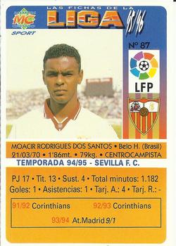 1995-96 Mundicromo Sport Las Fichas de La Liga #87 Moacir Back