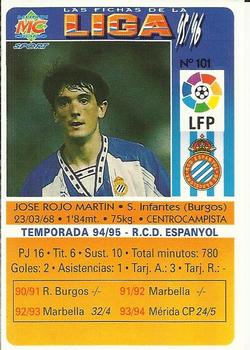 1995-96 Mundicromo Sport Las Fichas de La Liga #101 Pacheta Back