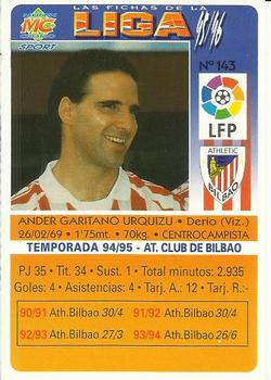 1995-96 Mundicromo Sport Las Fichas de La Liga #143 Garitano Back