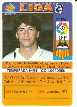 1995-96 Mundicromo Sport Las Fichas de La Liga #176 J. Ignacio Back