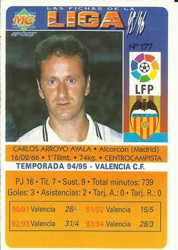 1995-96 Mundicromo Sport Las Fichas de La Liga #177 Arroyo Back