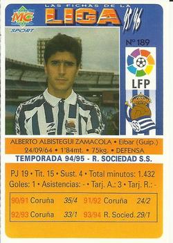1995-96 Mundicromo Sport Las Fichas de La Liga #189 Albistegui Back