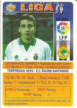 1995-96 Mundicromo Sport Las Fichas de La Liga #206 L. Fernandez Back