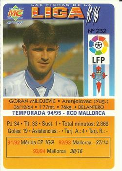 1995-96 Mundicromo Sport Las Fichas de La Liga #232 Milojevic Back