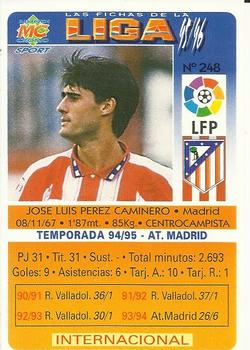 1995-96 Mundicromo Sport Las Fichas de La Liga #248 Caminero Back