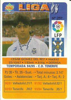 1995-96 Mundicromo Sport Las Fichas de La Liga #257 Cesar Gomez Back