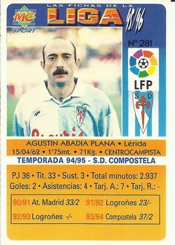 1995-96 Mundicromo Sport Las Fichas de La Liga #281 Abadia Back