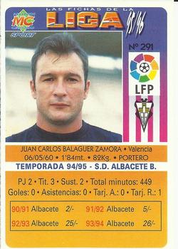 1995-96 Mundicromo Sport Las Fichas de La Liga #291 Balaguer Back