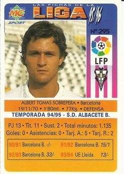 1995-96 Mundicromo Sport Las Fichas de La Liga #295 Tomas Back