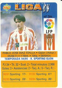 1995-96 Mundicromo Sport Las Fichas de La Liga #314 Pablo Back