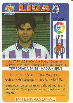 1995-96 Mundicromo Sport Las Fichas de La Liga #329 Asanovic Back