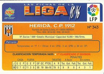 1995-96 Mundicromo Sport Las Fichas de La Liga #343 Team Card Back