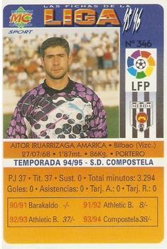 1995-96 Mundicromo Sport Las Fichas de La Liga #346 Iru Back
