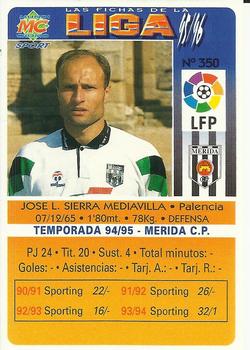 1995-96 Mundicromo Sport Las Fichas de La Liga #350 Luis Sierra Back
