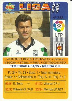 1995-96 Mundicromo Sport Las Fichas de La Liga #356 Reyes Back