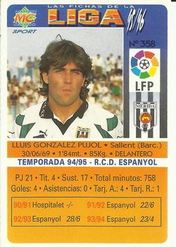 1995-96 Mundicromo Sport Las Fichas de La Liga #358 Lluis Back