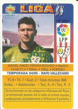 1995-96 Mundicromo Sport Las Fichas de La Liga #364 España Back