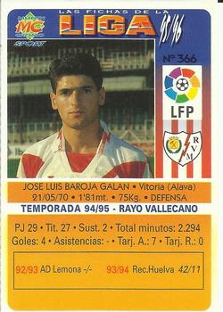 1995-96 Mundicromo Sport Las Fichas de La Liga #366 Baroja Back