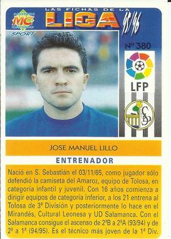 1995-96 Mundicromo Sport Las Fichas de La Liga #380 Lillo Back