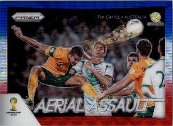 2014 Panini Prizm FIFA World Cup Brazil - Aerial Assault Prizms Blue and Red Blue Wave #3 Tim Cahill Front