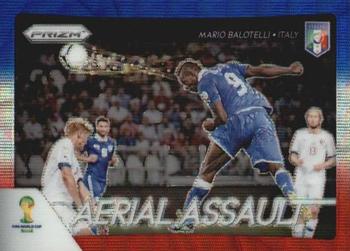 2014 Panini Prizm FIFA World Cup Brazil - Aerial Assault Prizms Blue and Red Blue Wave #4 Mario Balotelli Front