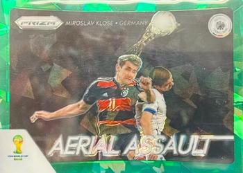 2014 Panini Prizm FIFA World Cup Brazil - Aerial Assault Prizms Green Crystal #2 Miroslav Klose Front