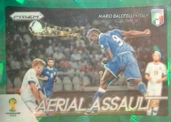 2014 Panini Prizm FIFA World Cup Brazil - Aerial Assault Prizms Green Crystal #4 Mario Balotelli Front
