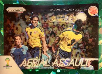 2014 Panini Prizm FIFA World Cup Brazil - Aerial Assault Prizms Green Crystal #5 Radamel Falcao Front