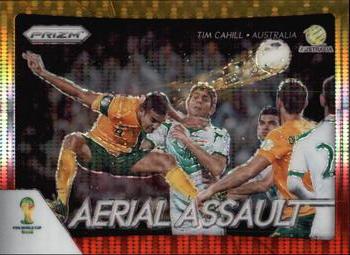 2014 Panini Prizm FIFA World Cup Brazil - Aerial Assault Prizms Yellow and Red Pulsar #3 Tim Cahill Front