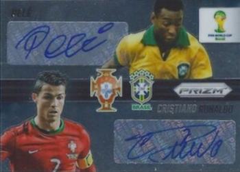 2014 Panini Prizm FIFA World Cup Brazil - Combo Signatures #CS-PC Pele / Cristiano Ronaldo Front