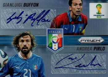 2014 Panini Prizm FIFA World Cup Brazil - Combo Signatures #CS-GA Gianluigi Buffon / Andrea Pirlo Front