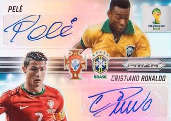 2014 Panini Prizm FIFA World Cup Brazil - Combo Signatures Prizms #CS-PC Pele / Cristiano Ronaldo Front