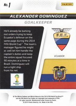 2014 Panini Prizm FIFA World Cup Brazil - Cup Captains #1 Alexander Dominguez Back
