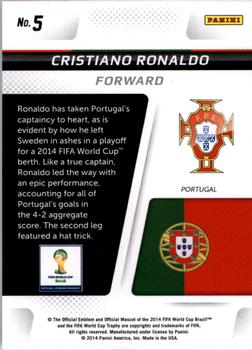 2014 Panini Prizm FIFA World Cup Brazil - Cup Captains #5 Cristiano Ronaldo Back