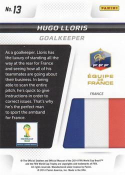 2014 Panini Prizm FIFA World Cup Brazil - Cup Captains #13 Hugo Lloris Back