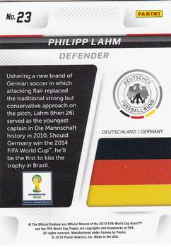 2014 Panini Prizm FIFA World Cup Brazil - Cup Captains #23 Philipp Lahm Back