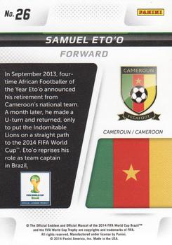 2014 Panini Prizm FIFA World Cup Brazil - Cup Captains #26 Samuel Eto'o Back