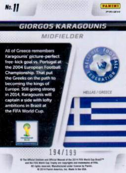2014 Panini Prizm FIFA World Cup Brazil - Cup Captains Prizms Blue #11 Giorgos Karagounis Back