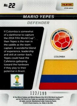 2014 Panini Prizm FIFA World Cup Brazil - Cup Captains Prizms Blue #22 Mario Yepes Back
