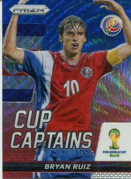 2014 Panini Prizm FIFA World Cup Brazil - Cup Captains Prizms Blue and Red Blue Wave #3 Bryan Ruiz Front