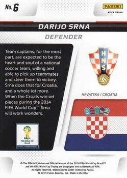 2014 Panini Prizm FIFA World Cup Brazil - Cup Captains Prizms Blue and Red Blue Wave #6 Darijo Srna Back