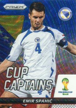 2014 Panini Prizm FIFA World Cup Brazil - Cup Captains Prizms Blue and Red Blue Wave #9 Emir Spahic Front