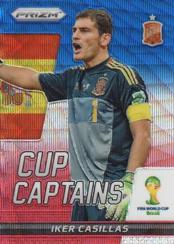 2014 Panini Prizm FIFA World Cup Brazil - Cup Captains Prizms Blue and Red Blue Wave #14 Iker Casillas Front