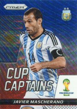 2014 Panini Prizm FIFA World Cup Brazil - Cup Captains Prizms Blue and Red Blue Wave #16 Javier Mascherano Front