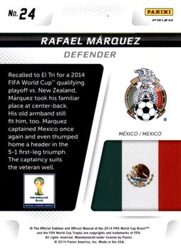 2014 Panini Prizm FIFA World Cup Brazil - Cup Captains Prizms Blue and Red Blue Wave #24 Rafael Marquez Back