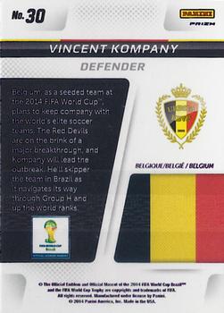 2014 Panini Prizm FIFA World Cup Brazil - Cup Captains Prizms Blue and Red Blue Wave #30 Vincent Kompany Back
