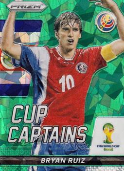 2014 Panini Prizm FIFA World Cup Brazil - Cup Captains Prizms Green Crystal #3 Bryan Ruiz Front